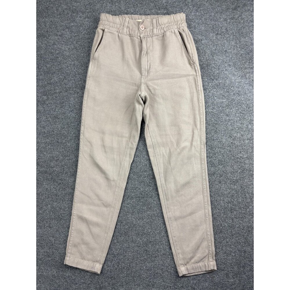 AMO Pants Womens 25 Fawn Drapey Trouser Tencel Elastic Waist Tapered Made‎ USA